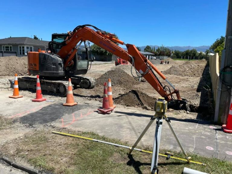 digger and cones